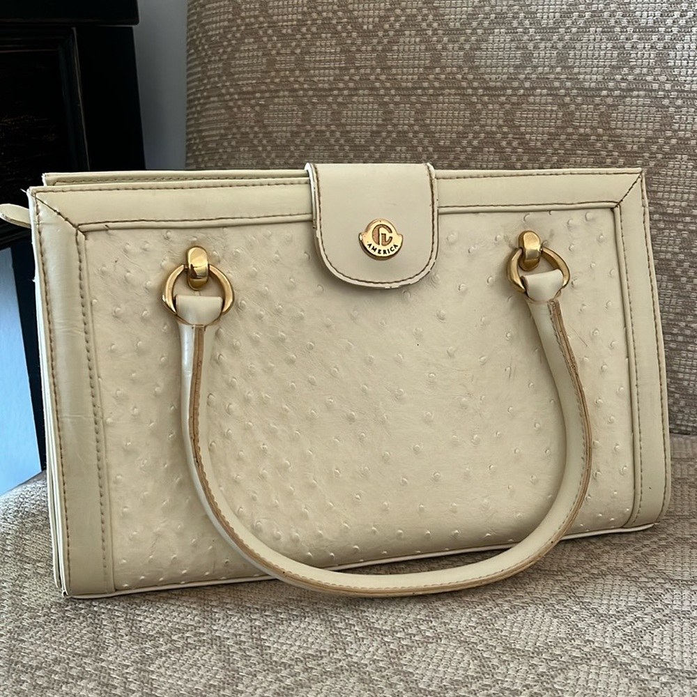 vintage america faux ostrich bag - American Leather Co